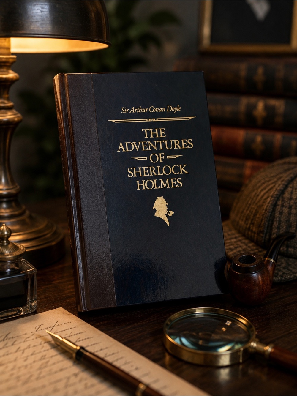 Sherlock Holmes Hardcover Classic Dark Academia Vintage Library Decor Gift Book
